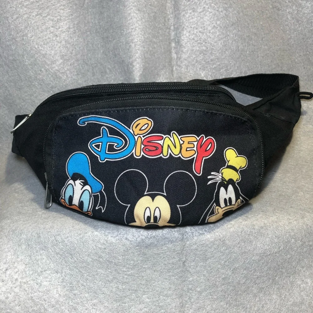 DISNEY MICKEY AND FRIENDS FANNY PACK WITH 2 ZIPPER COMPARTMENTS, 39” ROUND - Picture 1 of 10